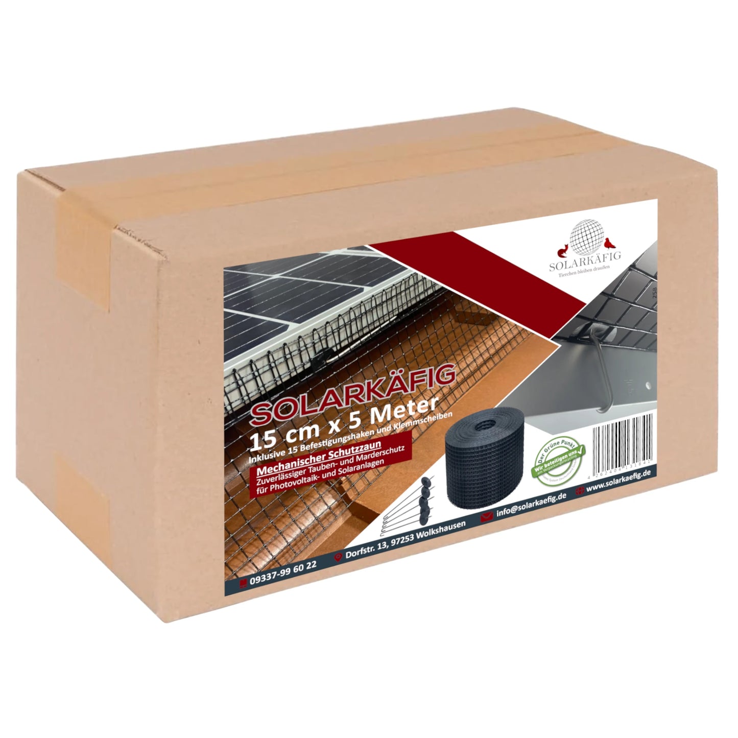 Solarkäfig 15cm x 5 Meter VERZINKT